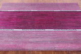 Pink Square Savannah Grass Hand Knotted Wool & Sillk Rug - 10' 11" X 11' 2" - Golden Nile