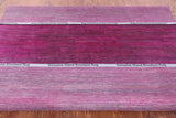 Pink Square Savannah Grass Hand Knotted Wool & Sillk Rug - 10' 11" X 11' 2" - Golden Nile