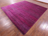 Pink Square Savannah Grass Hand Knotted Wool & Sillk Rug - 10' 11" X 11' 2" - Golden Nile