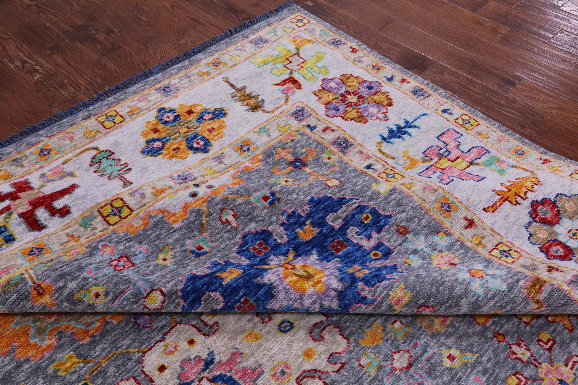 Grey Turkish Oushak Hand Knotted Wool Rug - 12' 1" X 14' 9" - Golden Nile