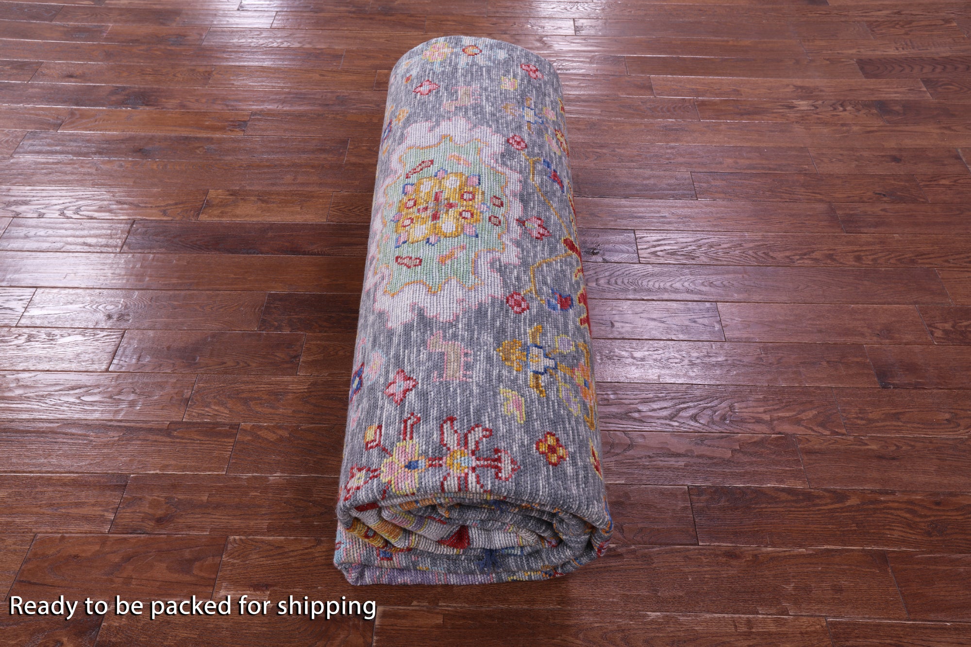 Grey Turkish Oushak Hand Knotted Wool Rug - 12' 1" X 14' 9" - Golden Nile