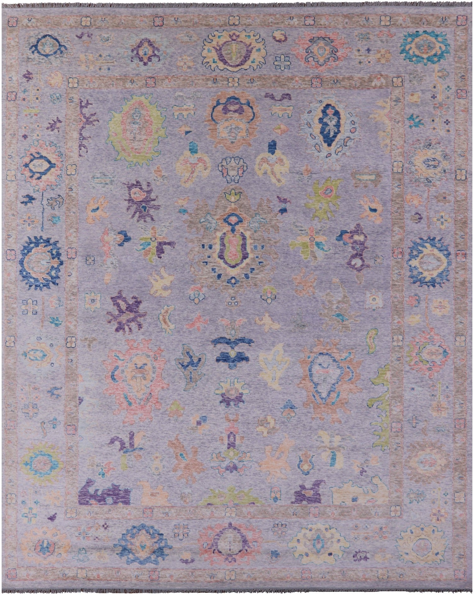 Grey Turkish Oushak Hand Knotted Wool Rug - 12' 2" X 14' 9" - Golden Nile