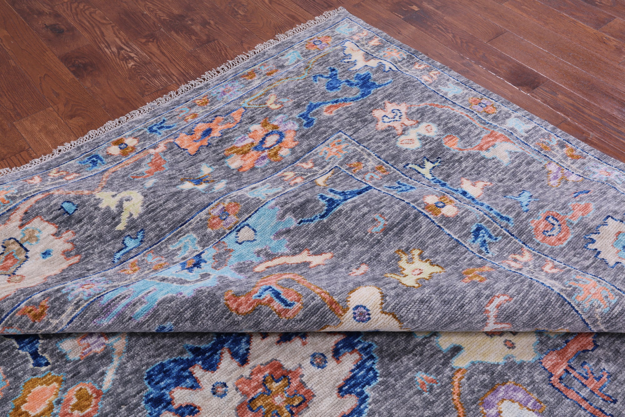 Grey Turkish Oushak Hand Knotted Wool Rug - 11' 9" X 14' 11" - Golden Nile