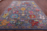 Grey Turkish Oushak Hand Knotted Wool Rug - 10' 0" X 13' 6" - Golden Nile
