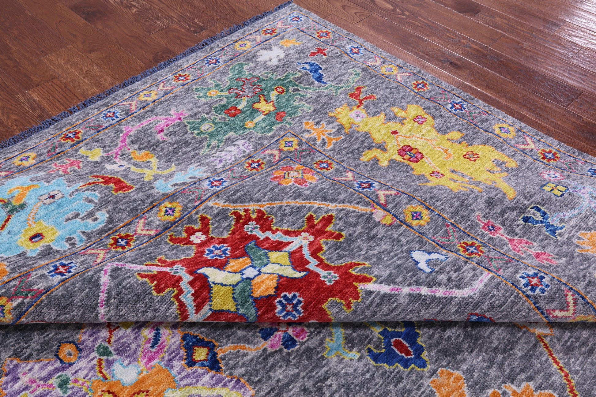 Grey Turkish Oushak Hand Knotted Wool Rug - 10' 0" X 13' 6" - Golden Nile