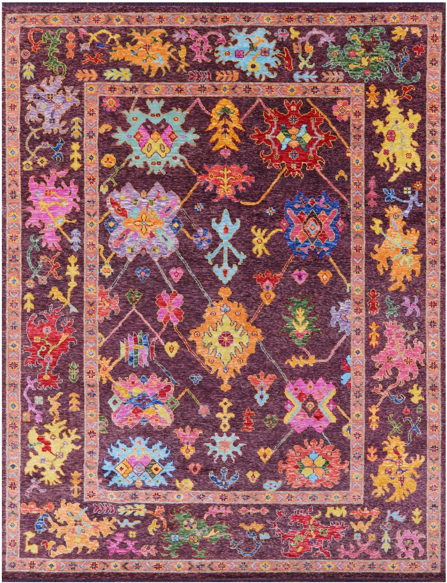 Turkish Oushak Hand Knotted Wool Rug - 10' 2" X 13' 6" - Golden Nile