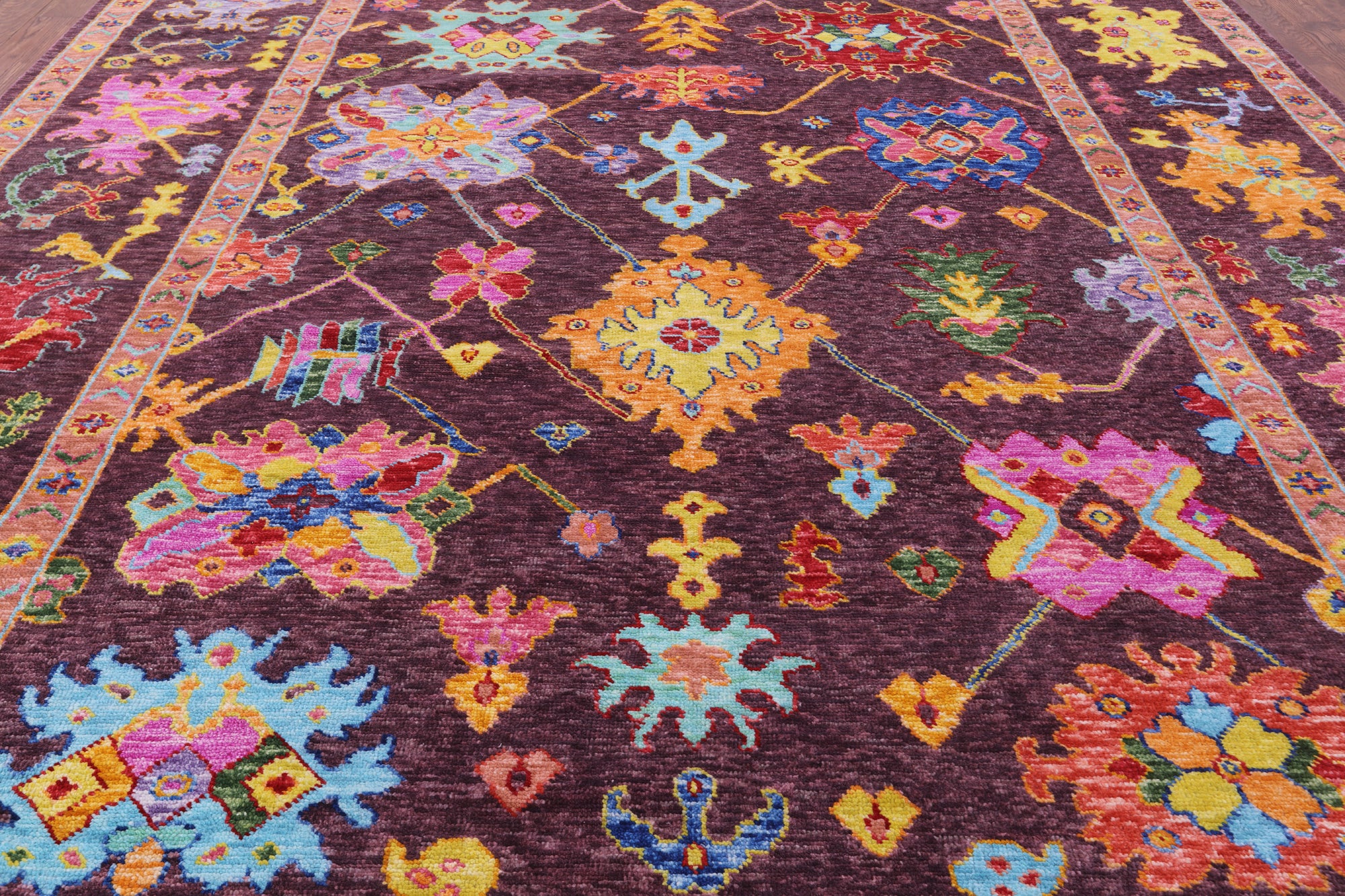 Turkish Oushak Hand Knotted Wool Rug - 10' 2" X 13' 6" - Golden Nile