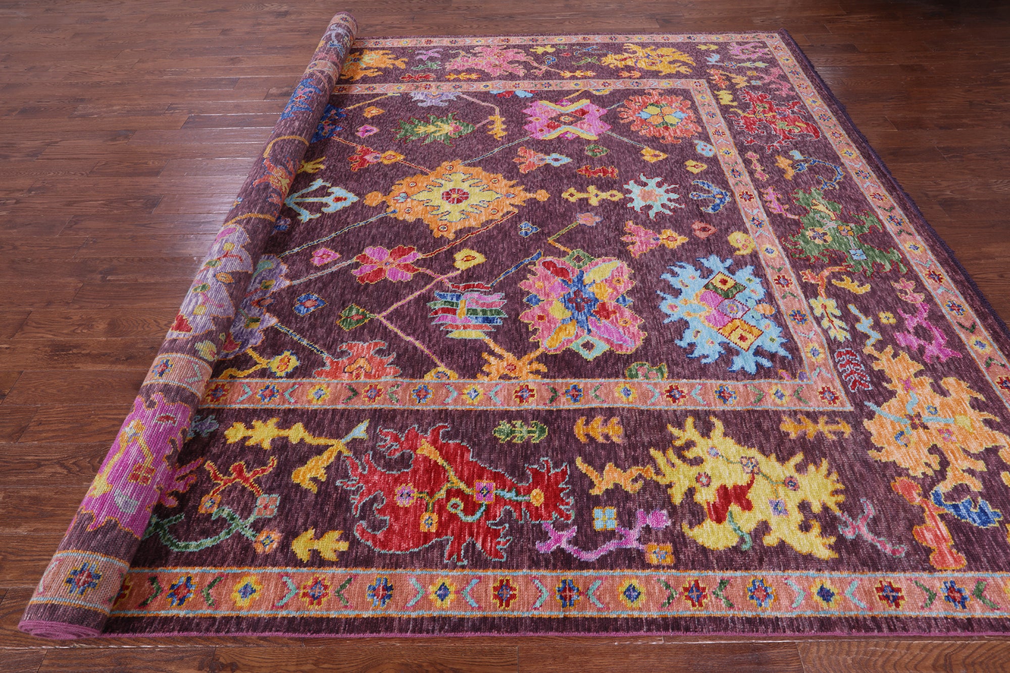 Turkish Oushak Hand Knotted Wool Rug - 10' 2" X 13' 6" - Golden Nile