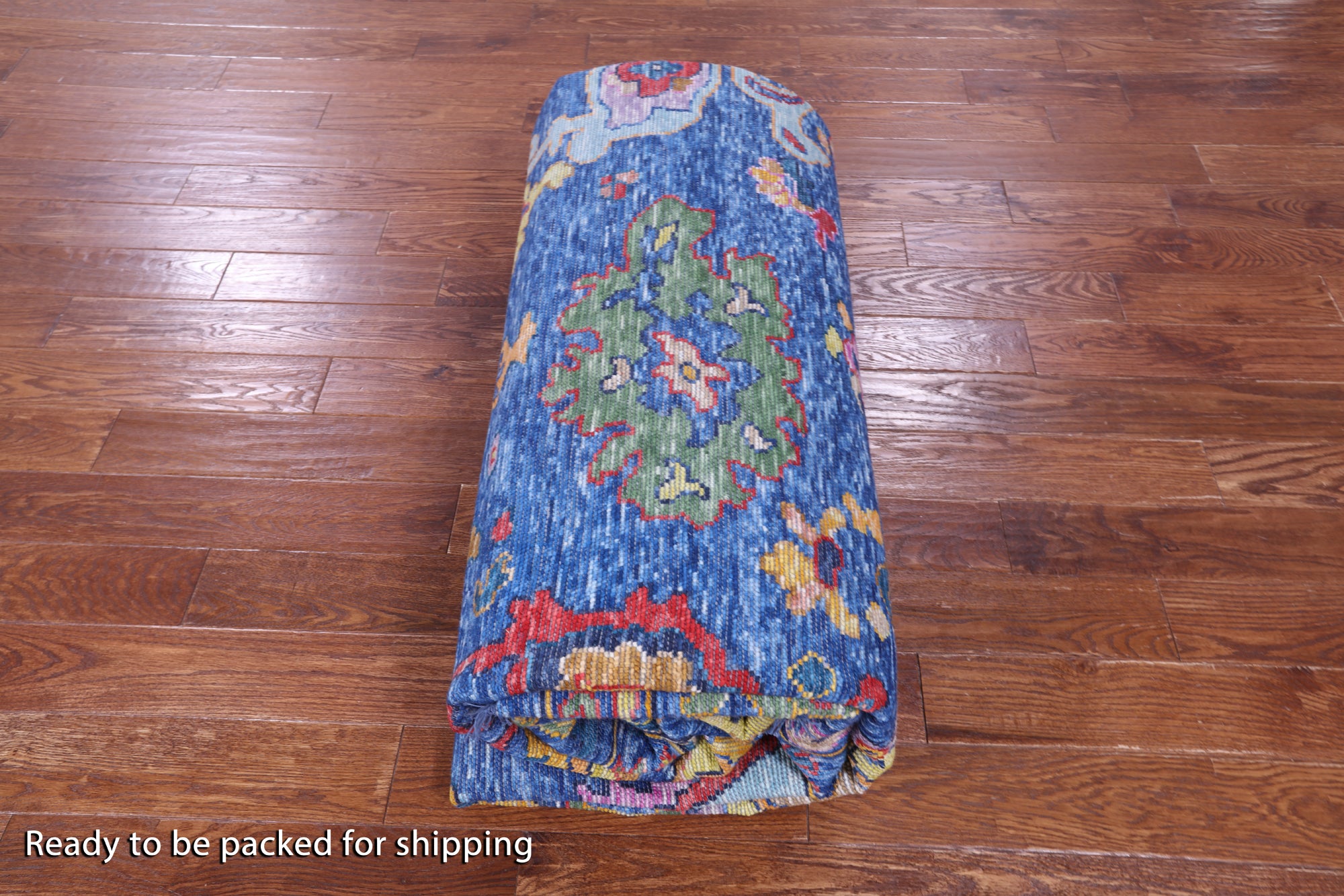 Blue Turkish Oushak Hand Knotted Wool Rug - 10' 4" X 14' 0" - Golden Nile