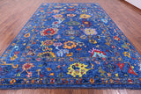 Blue Turkish Oushak Hand Knotted Wool Rug - 10' 4" X 14' 0" - Golden Nile