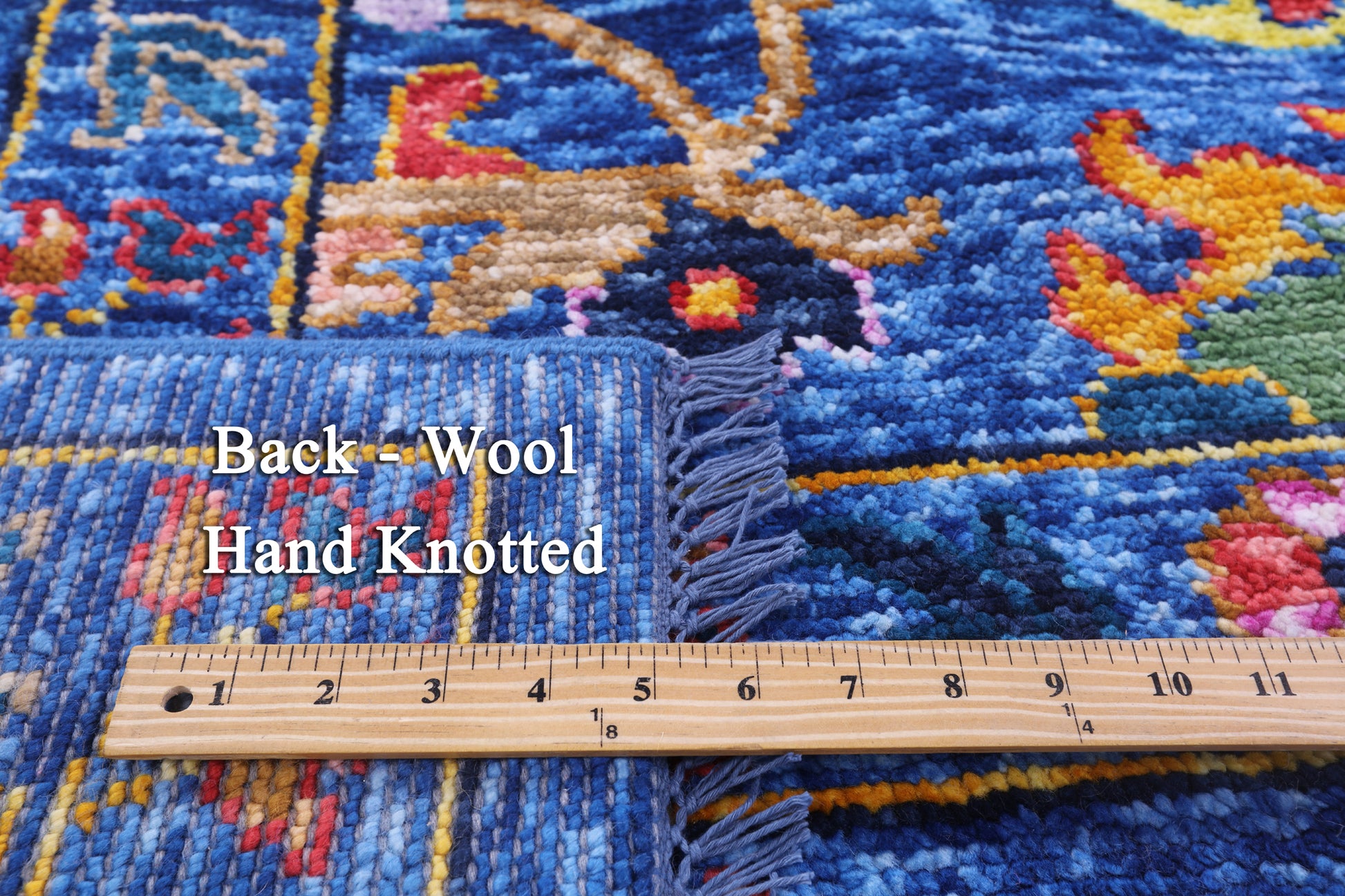 Blue Turkish Oushak Hand Knotted Wool Rug - 10' 4" X 14' 0" - Golden Nile