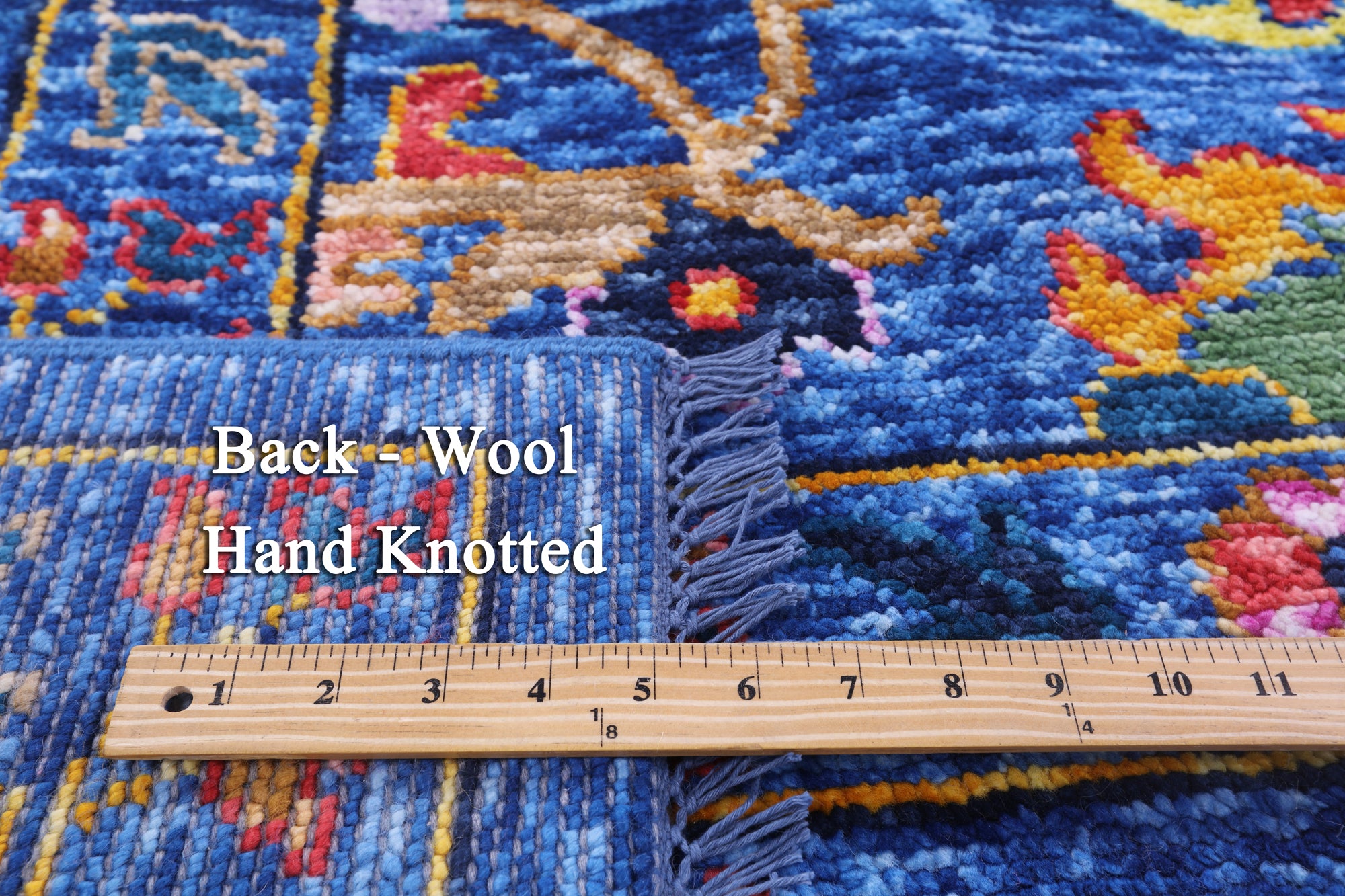 Blue Turkish Oushak Hand Knotted Wool Rug - 10' 4" X 14' 0" - Golden Nile