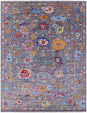 Grey Turkish Oushak Hand Knotted Wool Rug - 10' 2" X 13' 6" - Golden Nile