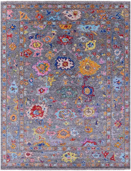 Grey Turkish Oushak Hand Knotted Wool Rug - 10' 2" X 13' 6" - Golden Nile