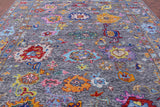 Grey Turkish Oushak Hand Knotted Wool Rug - 10' 2" X 13' 6" - Golden Nile