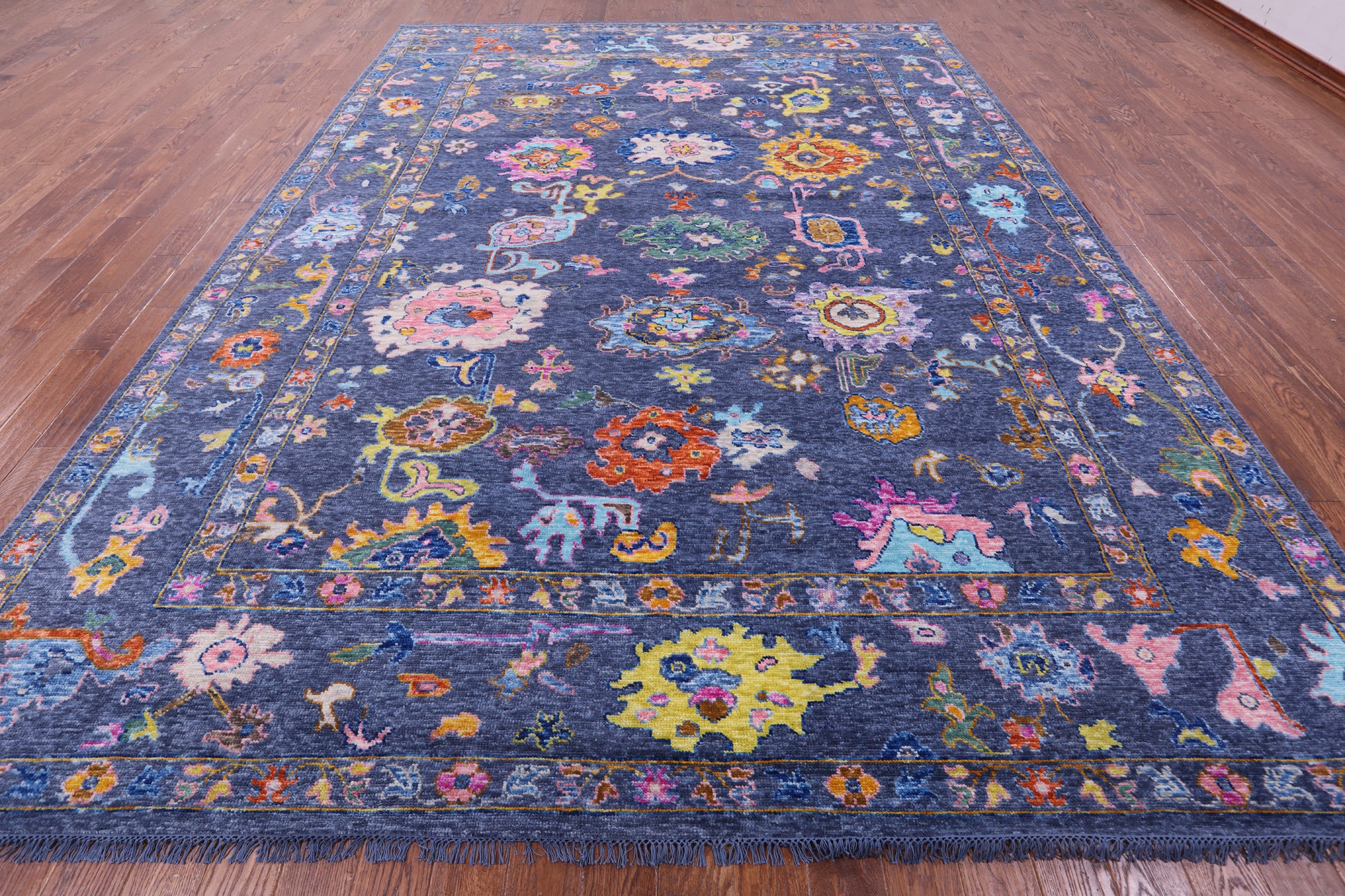 Grey Turkish Oushak Hand Knotted Wool Rug - 10' 3" X 13' 11" - Golden Nile