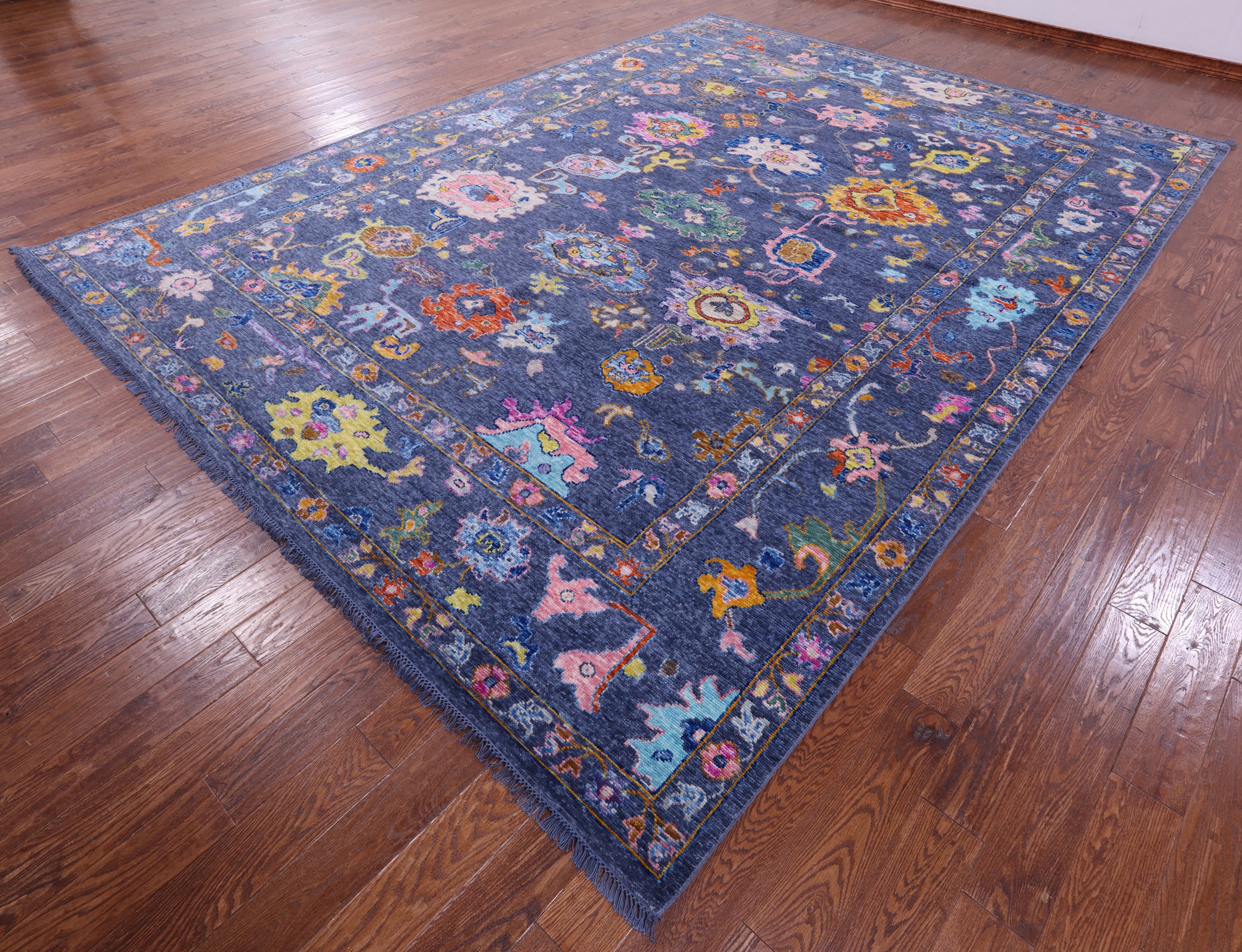 Grey Turkish Oushak Hand Knotted Wool Rug - 10' 3" X 13' 11" - Golden Nile