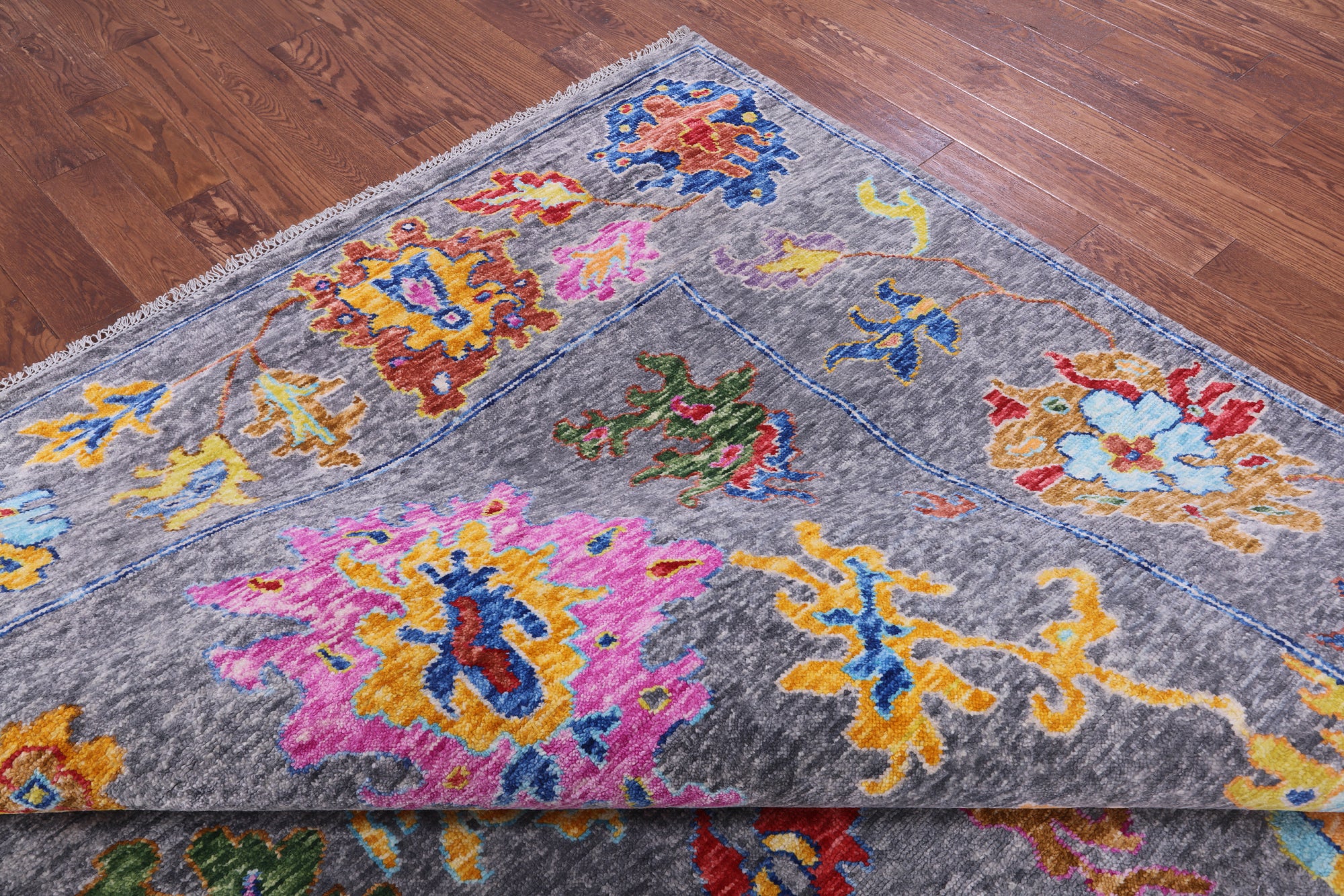 Grey Turkish Oushak Hand Knotted Wool Rug - 10' 3" X 13' 9" - Golden Nile