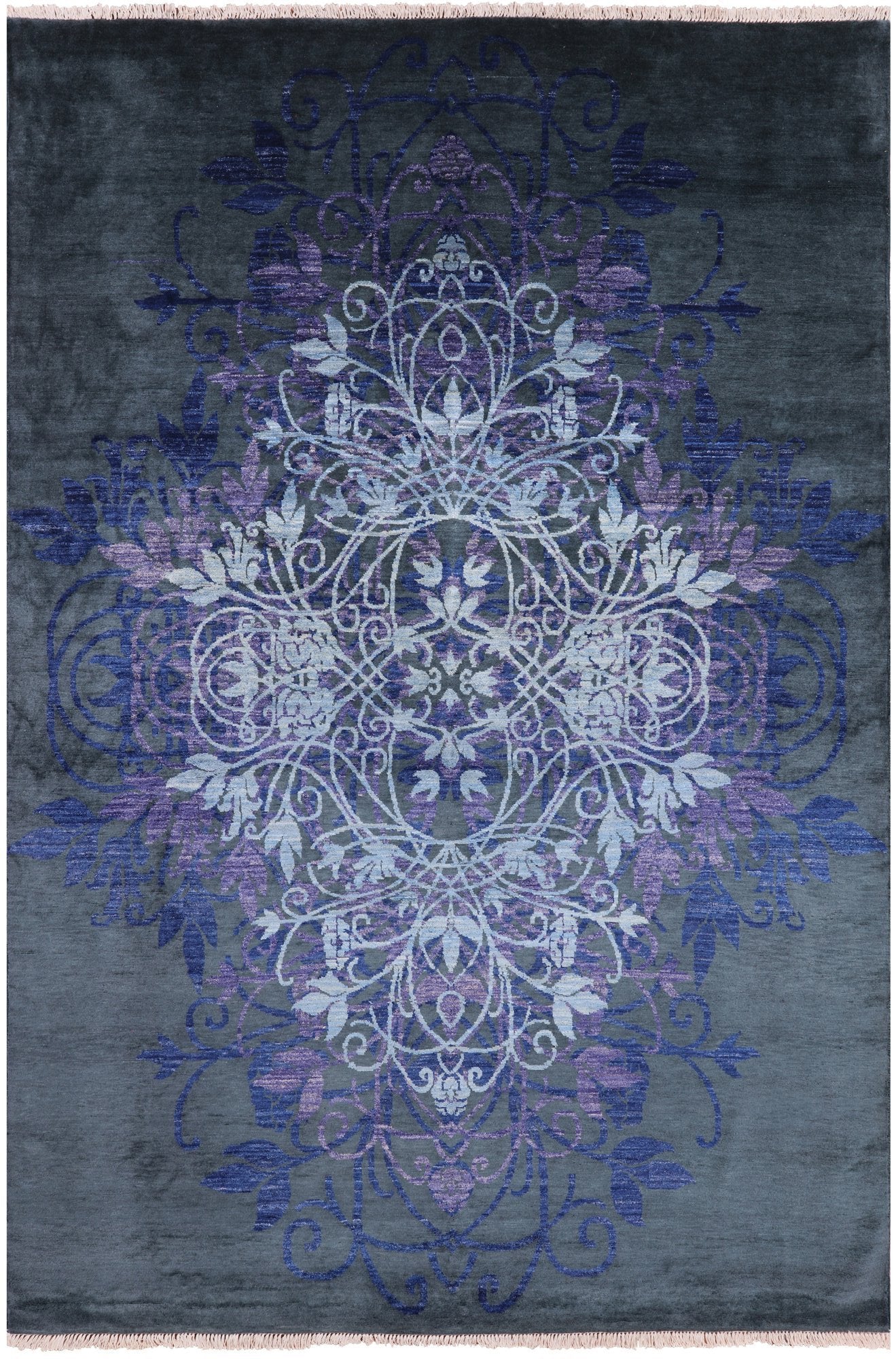 Green William Morris Handmade Wool Area Rug - 6' 2" X 9' 2" - Golden Nile