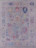 Grey Turkish Oushak Hand Knotted Wool Rug - 10' 1" X 13' 6" - Golden Nile