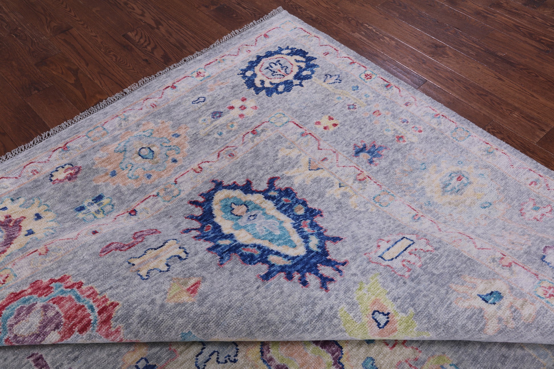 Grey Turkish Oushak Hand Knotted Wool Rug - 10' 1" X 13' 6" - Golden Nile