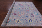 Grey Turkish Oushak Hand Knotted Wool Rug - 10' 1" X 13' 6" - Golden Nile