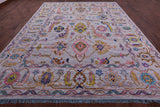 Grey Turkish Oushak Hand Knotted Wool Rug - 10' 2" X 13' 6" - Golden Nile