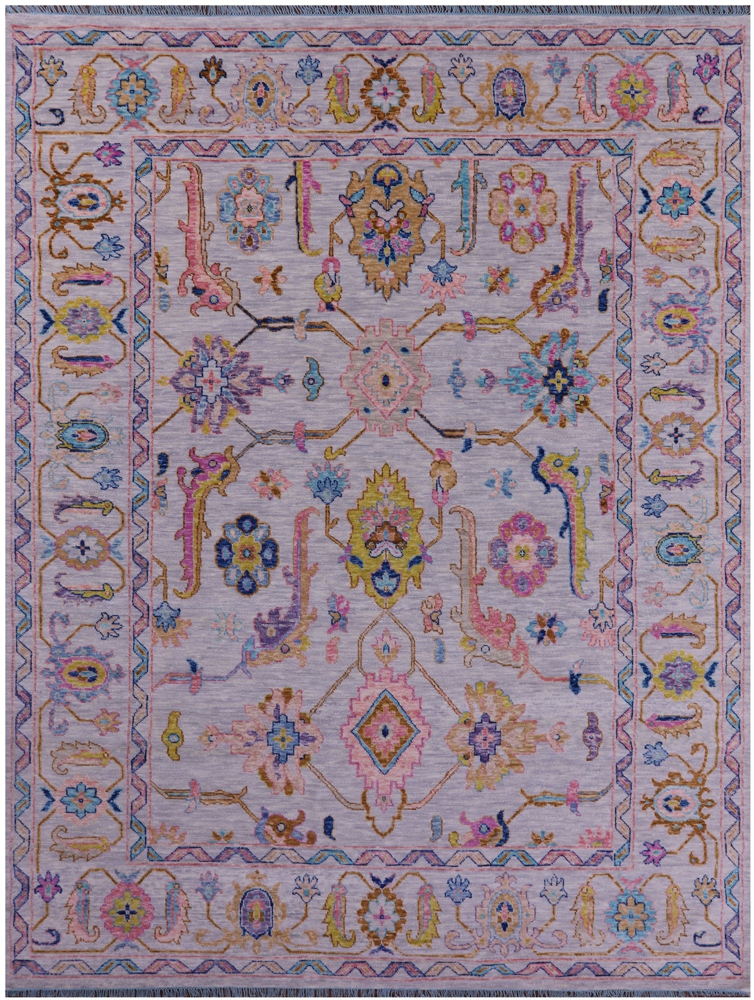 Grey Turkish Oushak Hand Knotted Wool Rug - 10' 2" X 13' 6" - Golden Nile