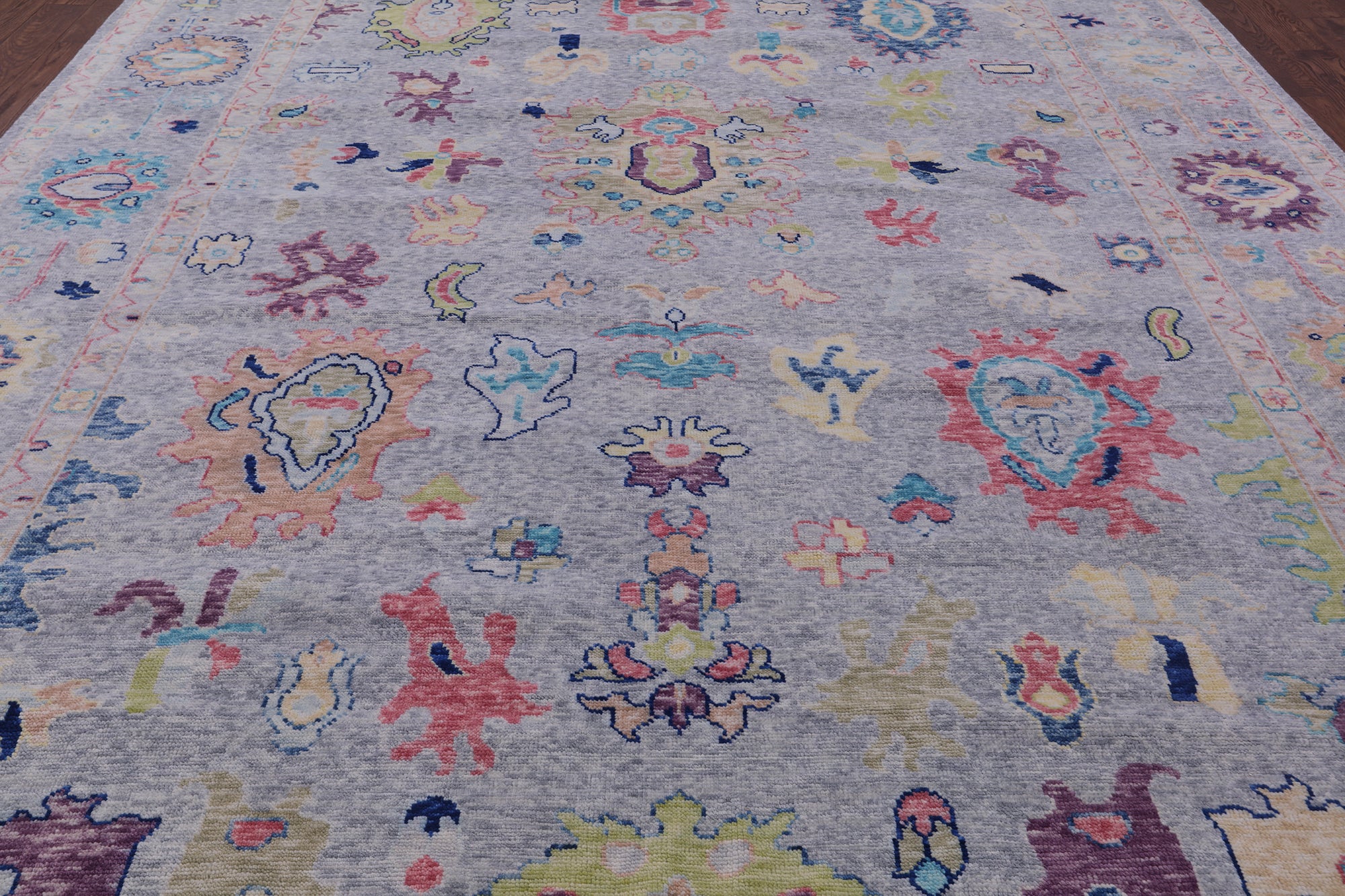 Grey Turkish Oushak Hand Knotted Wool Rug - 10' 3" X 13' 10" - Golden Nile