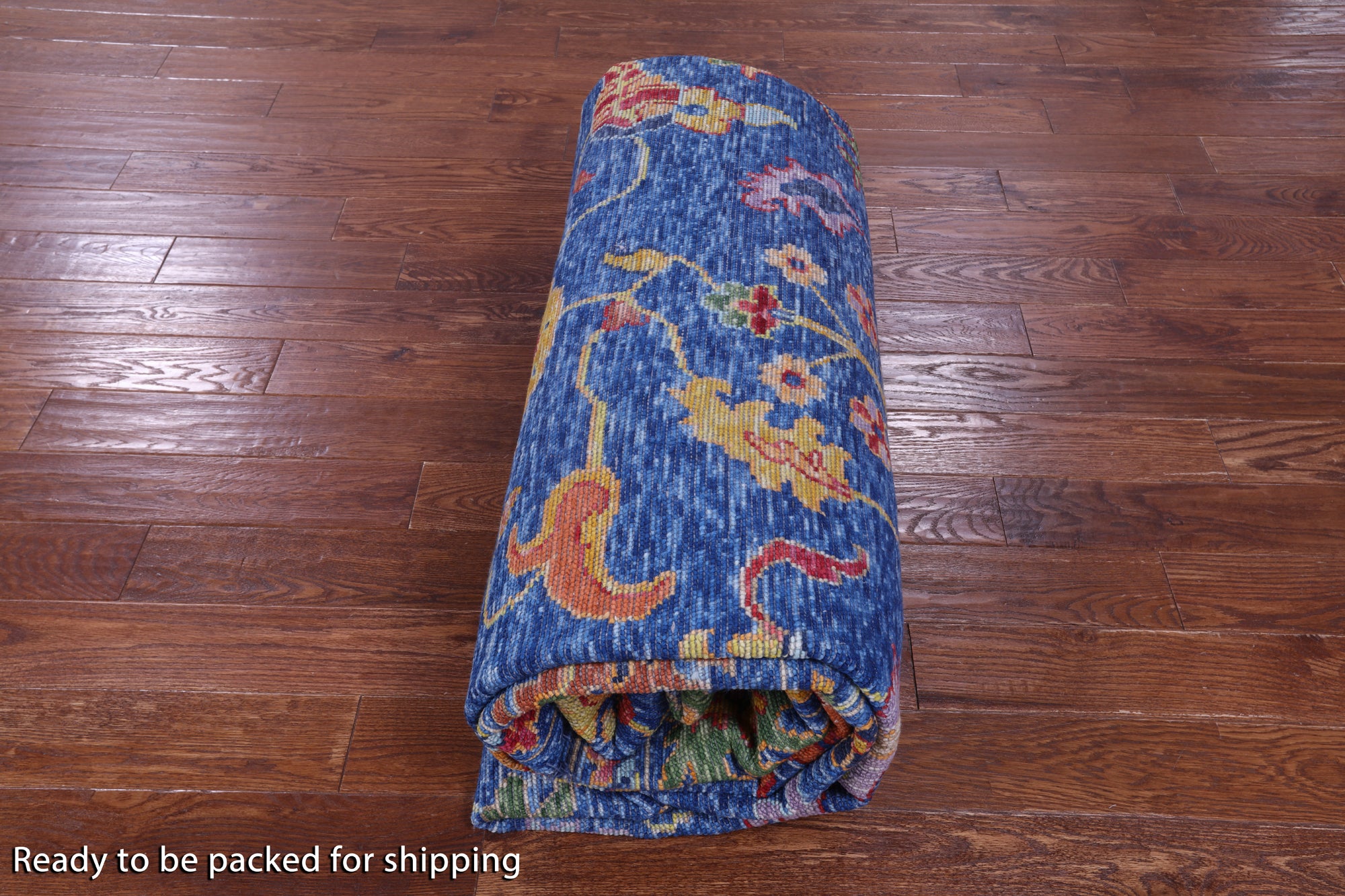 Blue Turkish Oushak Hand Knotted Wool Rug - 9' 11" X 13' 11" - Golden Nile