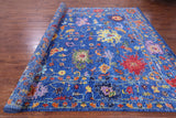 Blue Turkish Oushak Hand Knotted Wool Rug - 9' 11" X 13' 11" - Golden Nile
