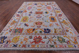 Grey Turkish Oushak Hand Knotted Wool Rug - 10' 0" X 13' 9" - Golden Nile
