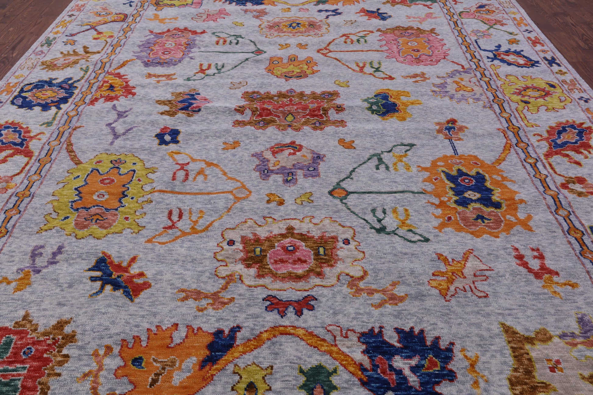 Grey Turkish Oushak Hand Knotted Wool Rug - 10' 0" X 13' 9" - Golden Nile