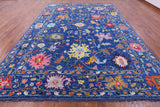 Blue Turkish Oushak Handmade Wool Rug - 10' 3" X 13' 11" - Golden Nile