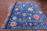 Blue Turkish Oushak Handmade Wool Rug - 10' 3" X 13' 11" - Golden Nile