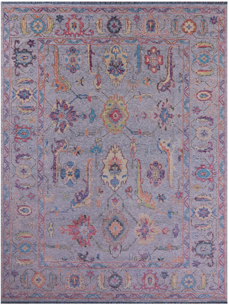 Grey Turkish Oushak Hand Knotted Wool Rug - 9' 11" X 13' 7" - Golden Nile
