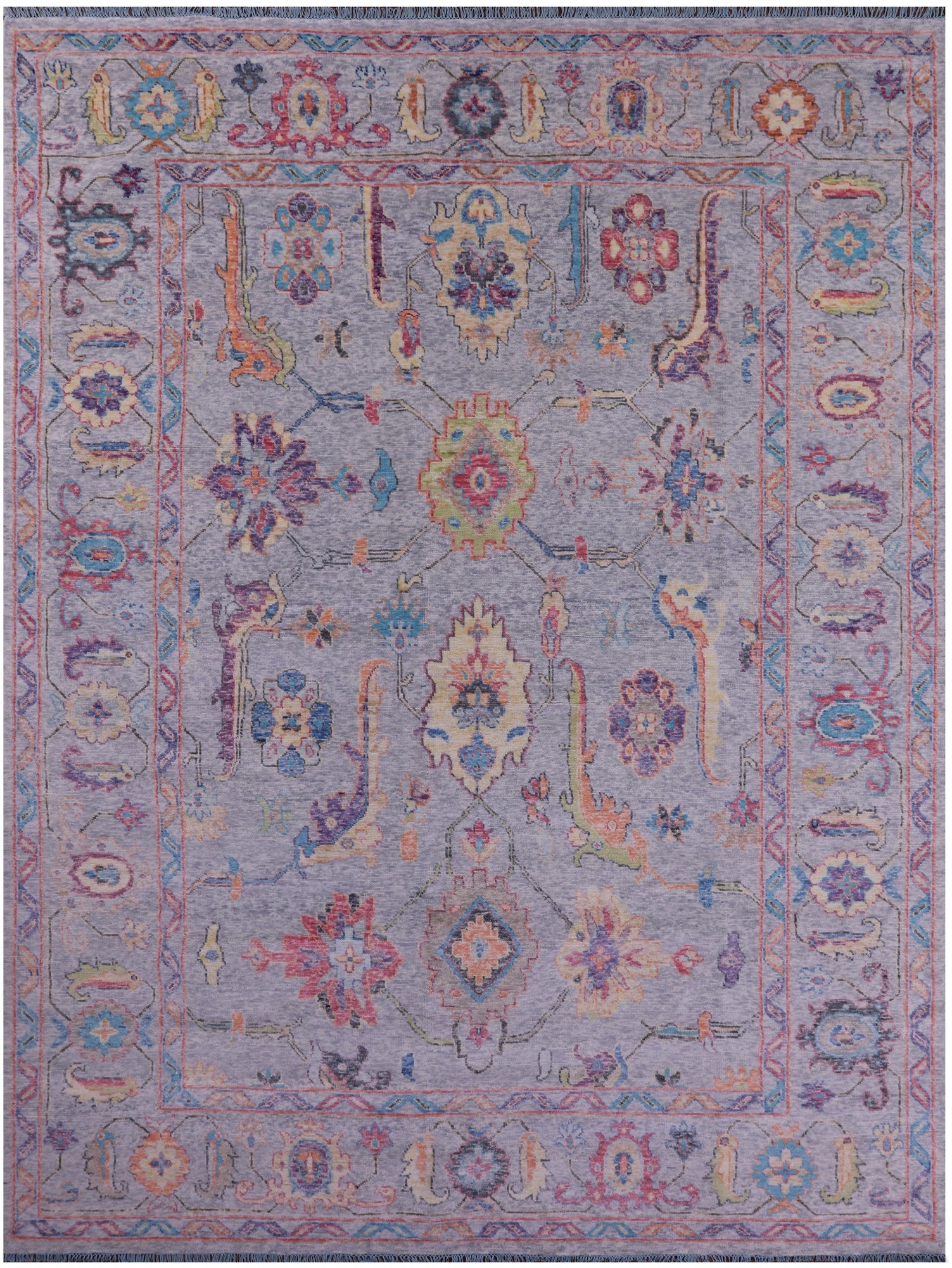 Grey Turkish Oushak Hand Knotted Wool Rug - 9' 11" X 13' 7" - Golden Nile
