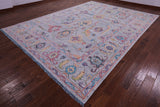 Grey Turkish Oushak Hand Knotted Wool Rug - 9' 11" X 13' 7" - Golden Nile