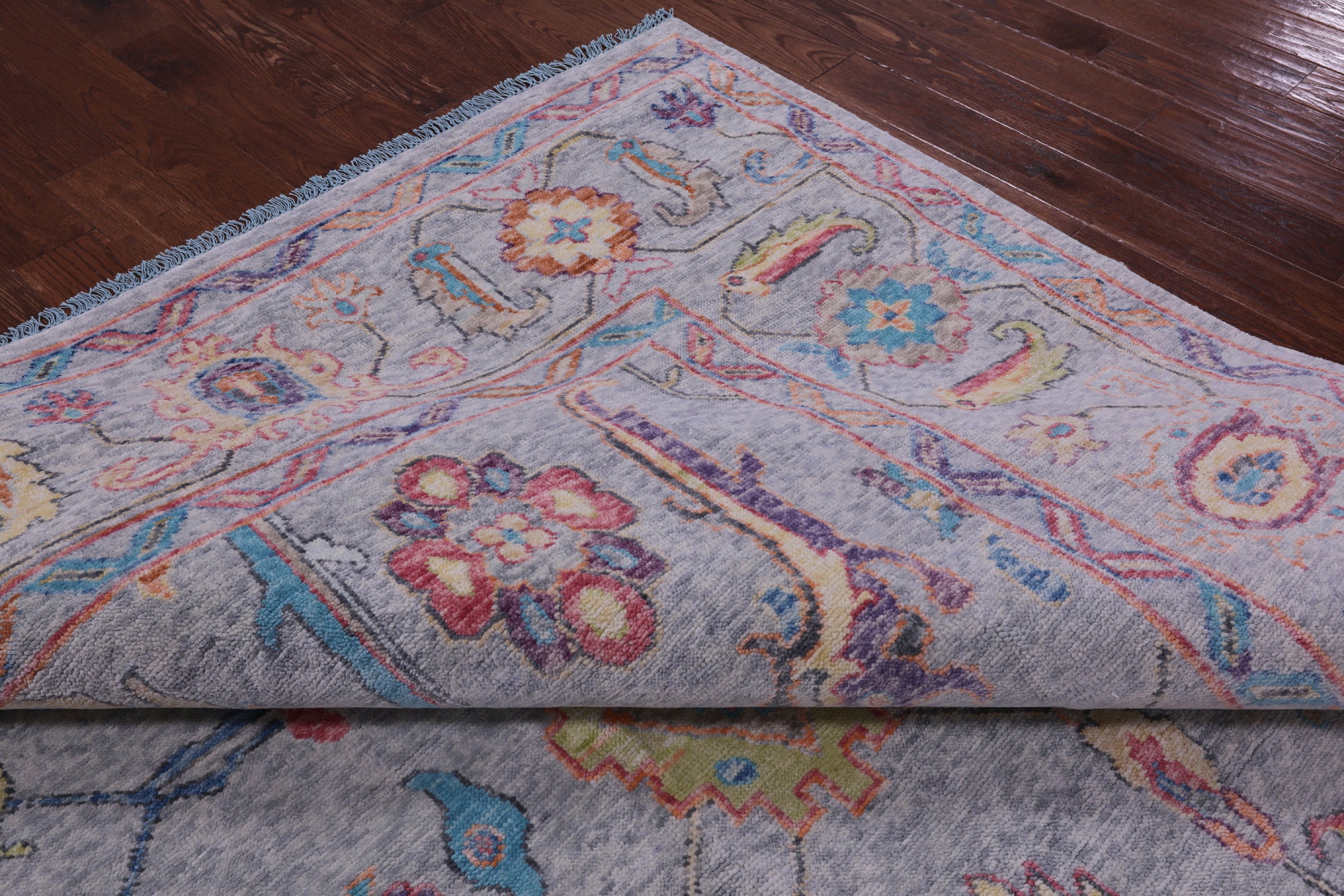 Grey Turkish Oushak Hand Knotted Wool Rug - 9' 11" X 13' 7" - Golden Nile