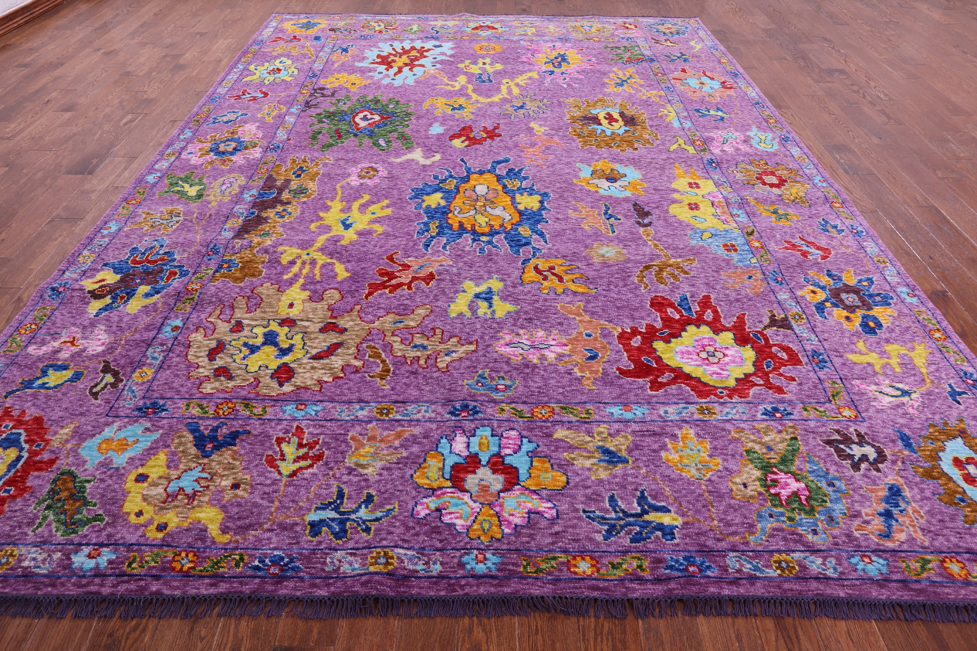 Purple Turkish Oushak Hand Knotted Wool Rug - 9' 11" X 13' 3" - Golden Nile