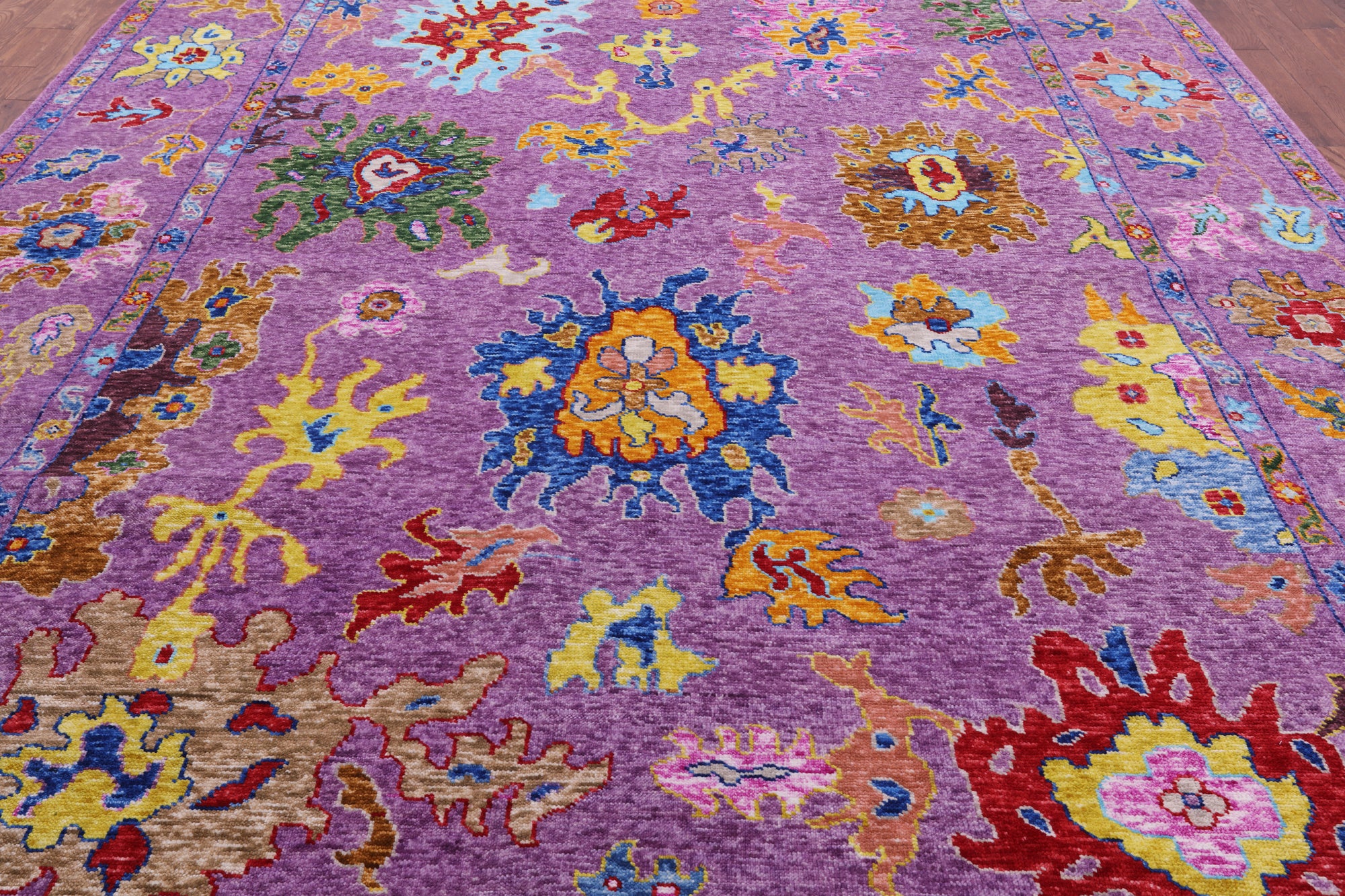 Purple Turkish Oushak Hand Knotted Wool Rug - 9' 11" X 13' 3" - Golden Nile