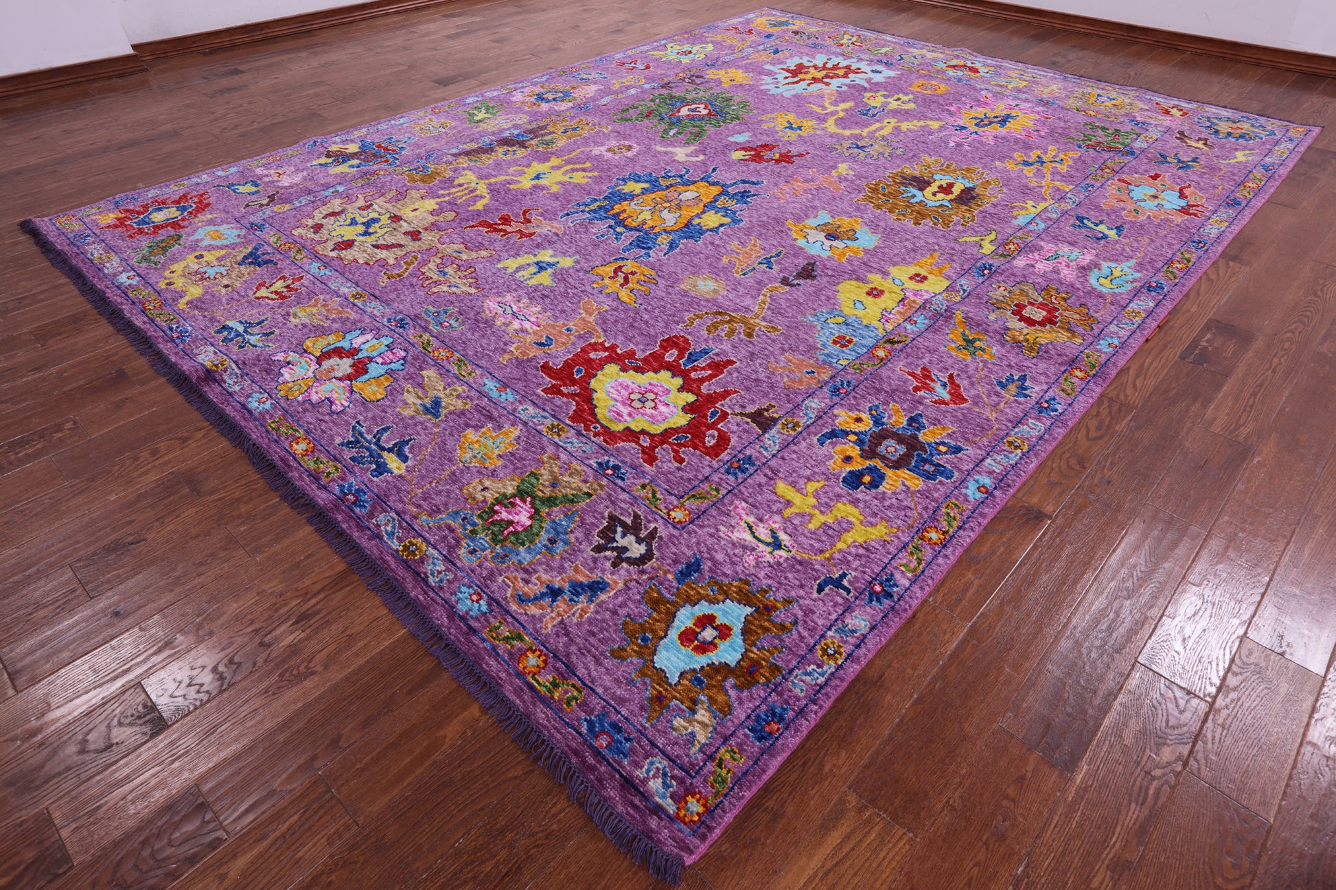 Purple Turkish Oushak Hand Knotted Wool Rug - 9' 11" X 13' 3" - Golden Nile