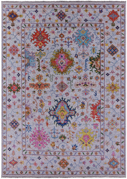 Grey Turkish Oushak Hand Knotted Wool Rug - 10' 2" X 13' 9" - Golden Nile