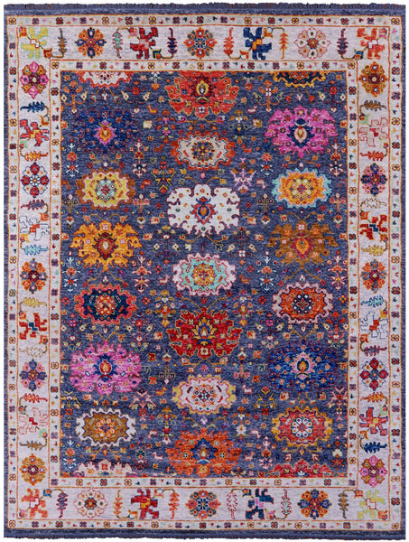 Grey Turkish Oushak Hand Knotted Wool Rug - 9' 0" X 12' 0" - Golden Nile