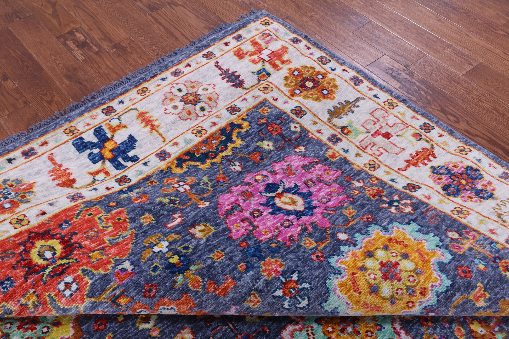 Grey Turkish Oushak Hand Knotted Wool Rug - 9' 0" X 12' 0" - Golden Nile