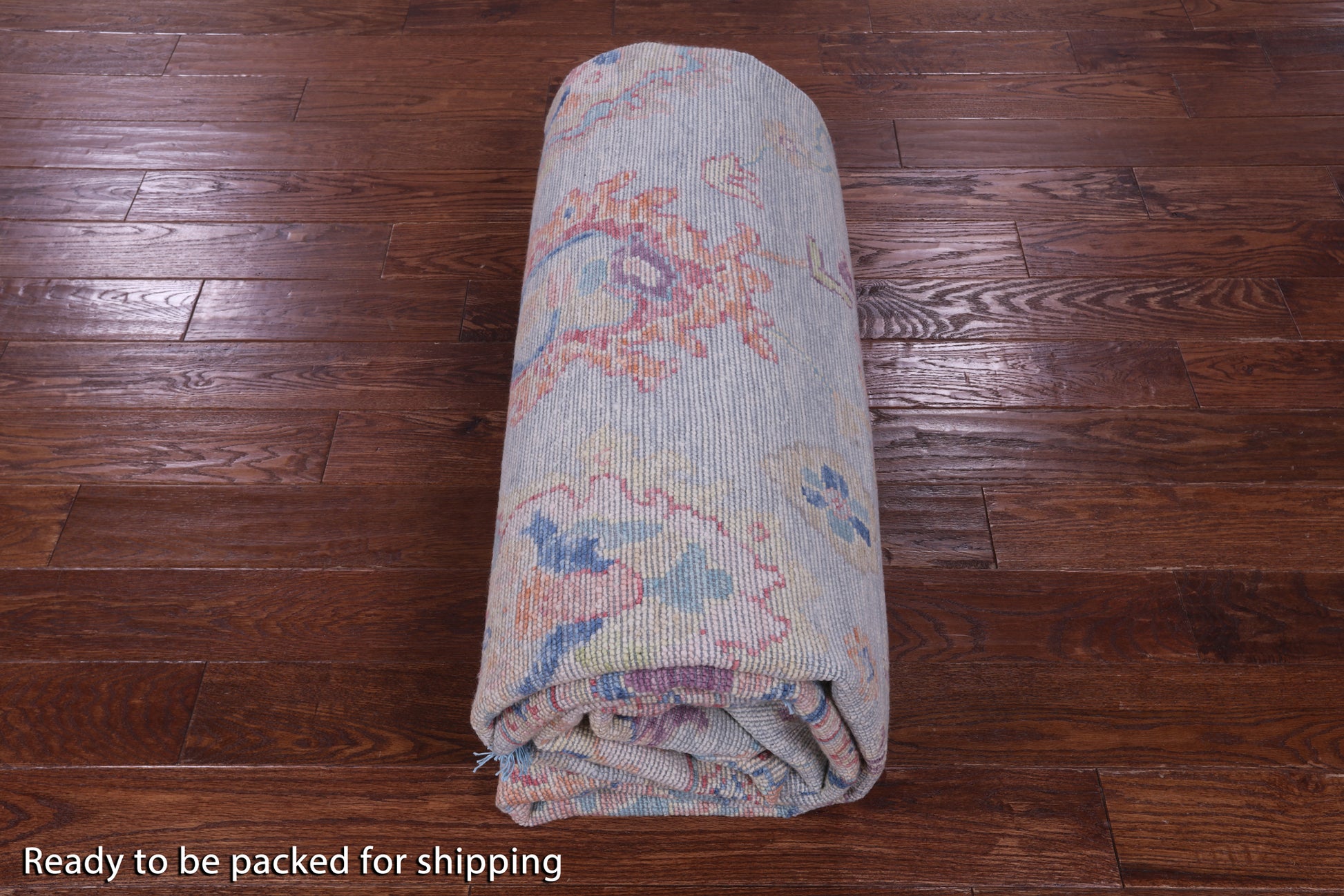 Light Blue Turkish Oushak Hand Knotted Wool Rug - 9' 3" X 11' 10" - Golden Nile