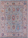 Light Blue Turkish Oushak Hand Knotted Wool Rug - 9' 3" X 11' 10" - Golden Nile