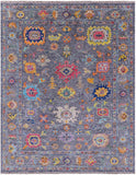 Grey Turkish Oushak Hand Knotted Wool Rug - 9' 1" X 11' 8" - Golden Nile