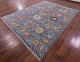 Grey Turkish Oushak Hand Knotted Wool Rug - 9' 1" X 11' 8" - Golden Nile