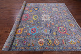 Grey Turkish Oushak Hand Knotted Wool Rug - 9' 1" X 11' 8" - Golden Nile